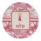 Pink Camo Round Linen Placemat (Personalized)