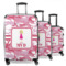 Pink Camo 3 Piece Luggage Set - 20" Carry On, 24" Medium Checked, 28" Large Checked (Personalized)