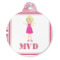 Pink Camo Round Pet ID Tag (Personalized)