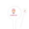 Pink Camo 4" Round Plastic Food Picks - White - Single Sided (Personalized)