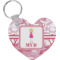 Pink Camo Heart Plastic Keychain w/ Name or Text