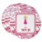 Pink Camo Round Paper Coasters w/ Name or Text