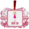 Pink Camo Metal Frame Ornament - Double Sided w/ Name or Text