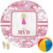 Pink Camo Round Beach Towel (Personalized)