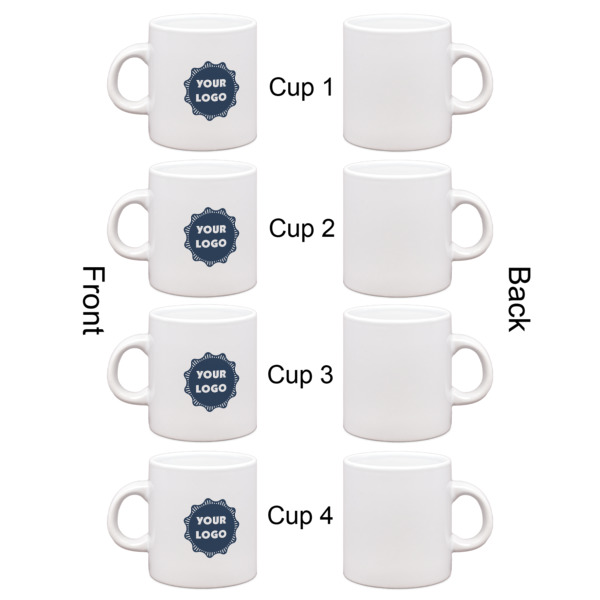 Custom Design - Single Shot Espresso Cup - Set of 4 - Front & Back