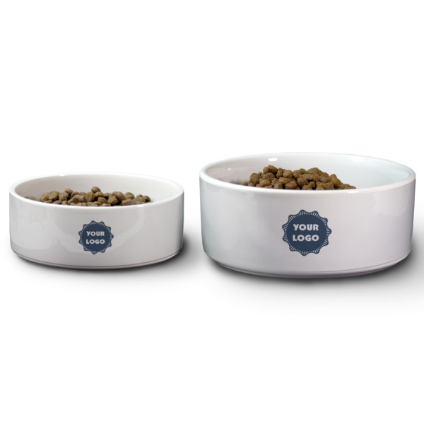 Custom Design - Ceramic Dog Bowls - Size Comparison