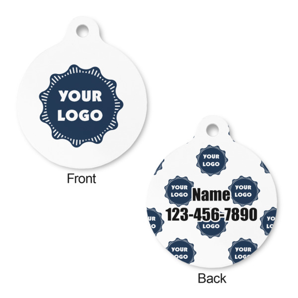 Custom Design - Round Pet ID Tag - Small - Front & Back View