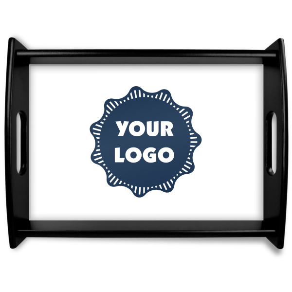 Custom Logo Black Wooden Tray - Large