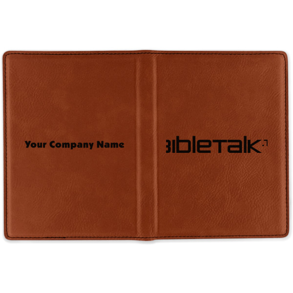 Custom Design - Cognac Leather Passport Holder Outside Double Sided - Apvl