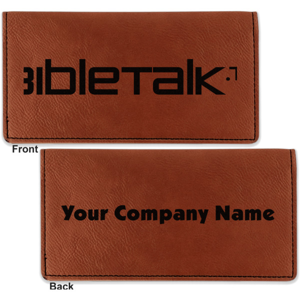 Custom Design - Leather Checkbook Holder Front and Back