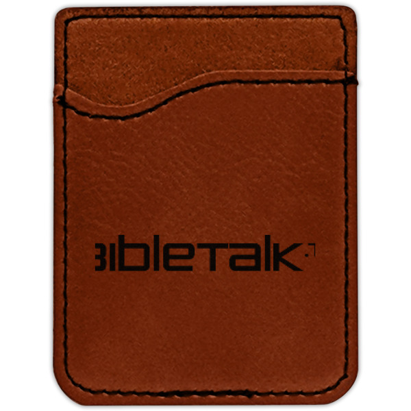 Custom Design - Cognac Leatherette Phone Wallet close up