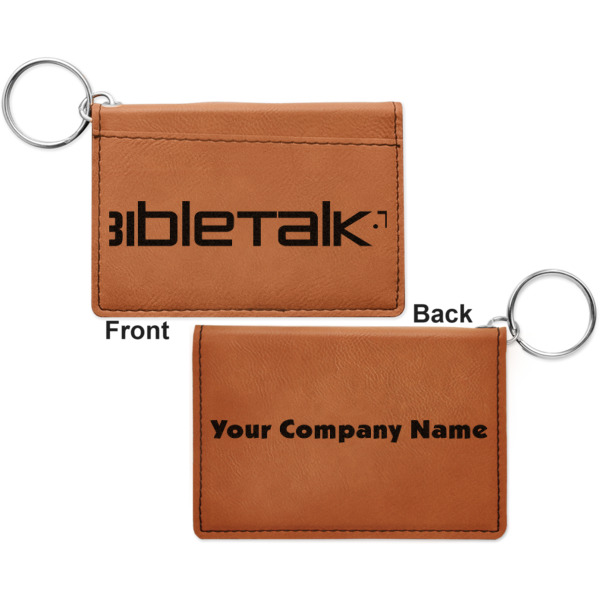 Custom Design - Cognac Leatherette Keychain ID Holders - Front and Back Apvl