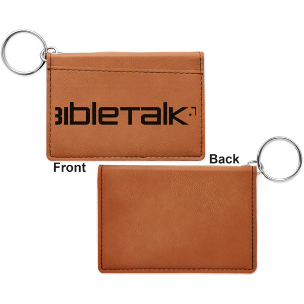 Custom Design - Cognac Leatherette Keychain ID Holders - Front Apvl