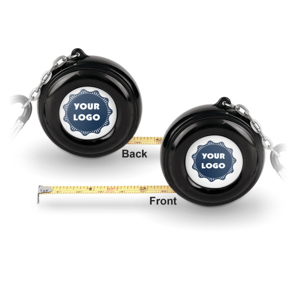 Custom Design - 6ft Pocket Tape Measure w/ Carabiner Hook - Front and Back