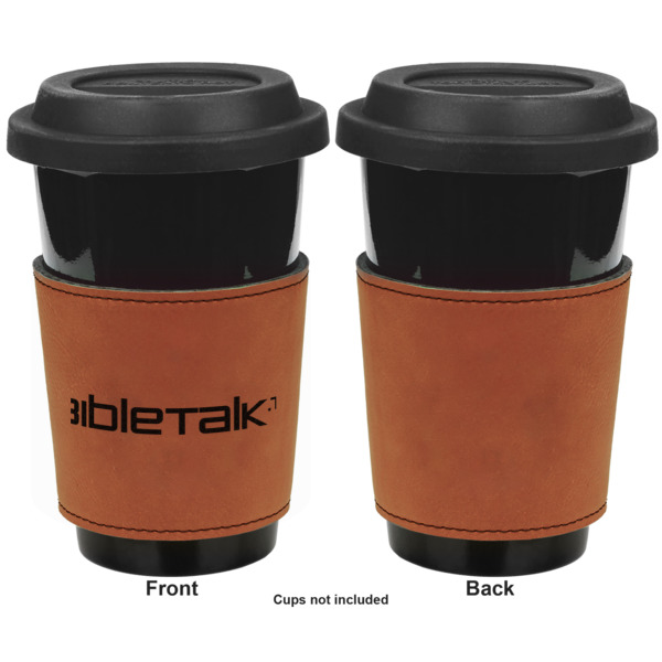 Custom Design - Cognac Leatherette Mug Sleeve - Single Sided Approval