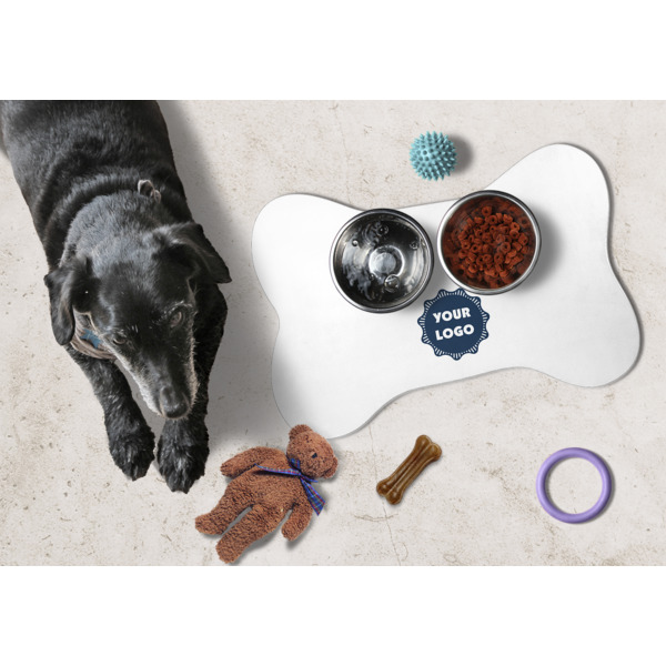 Custom Design - Bone Shaped Mat w/ Food & Water