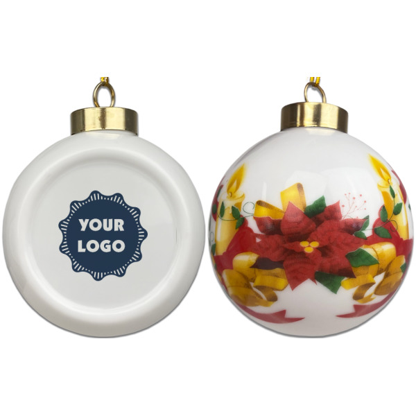 Custom Design - Ceramic Christmas Ornament - Poinsettias (APPROVAL)