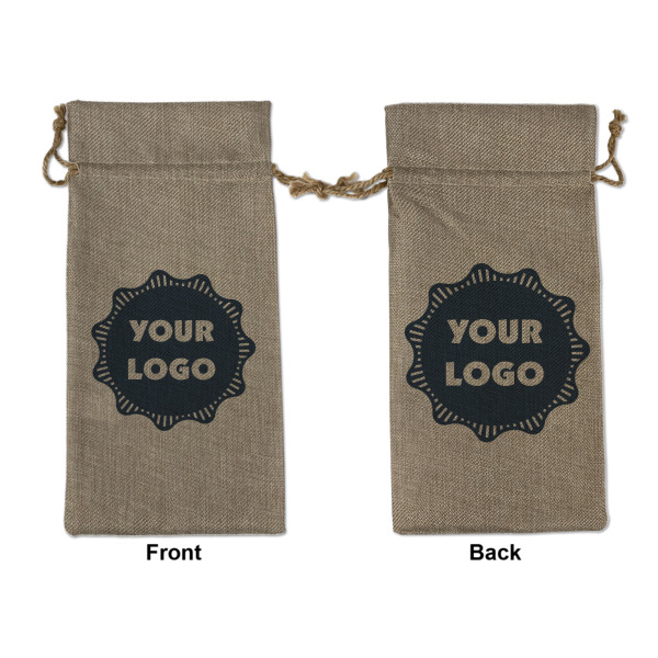 Custom Logo Burlap Gift Bag - Large - Double-Sided