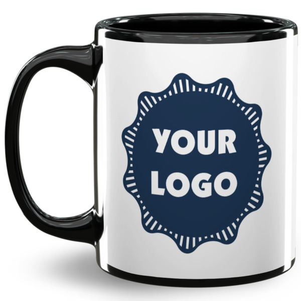 Custom Logo 11 oz Coffee Mug - Black
