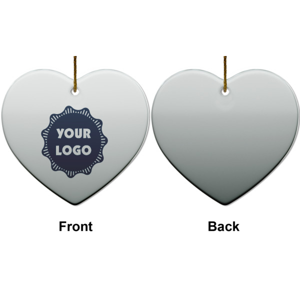 Custom Design - Ceramic Flat Ornament - Heart Front & Back (APPROVAL)