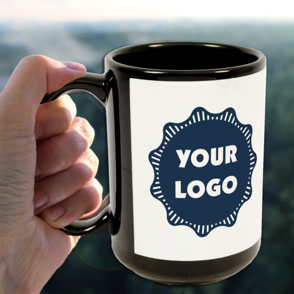 Custom Design - 15oz. Black Mug - Lifestyle