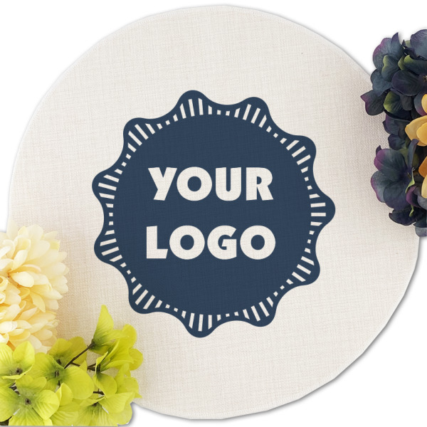 Custom Design - Round Linen Placemats - Front (w flowers)