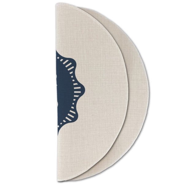 Custom Design - Round Linen Placemats - HALF FOLDED (double sided)