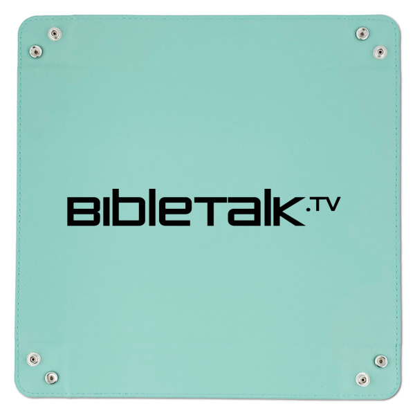 Custom Design - 9" x 9" Teal Leatherette Snap Up Tray - APPROVAL