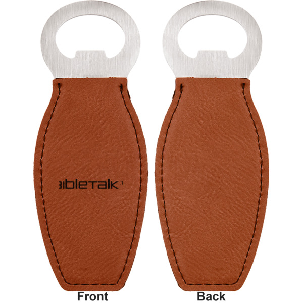 Custom Design - Leather Bar Bottle Opener - Front and Back (single sided)