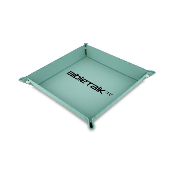 Custom Design Your Own Faux Leather Dice Tray - 6" x 6" - Teal