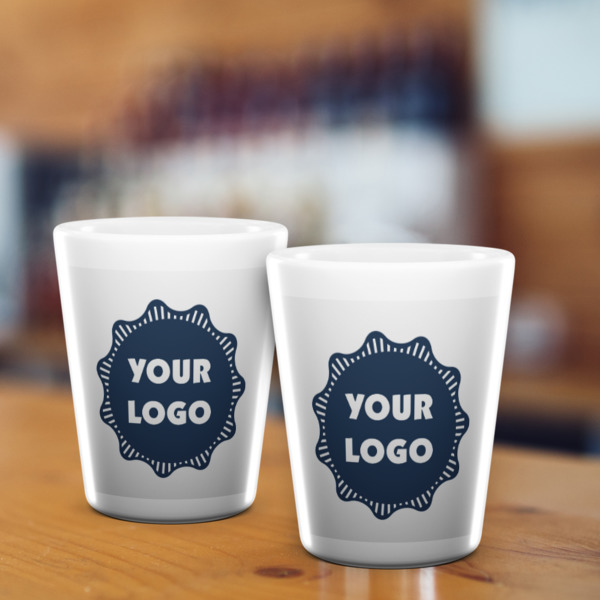 Custom Design - Ceramic Shot Glass - White - Lifestyle