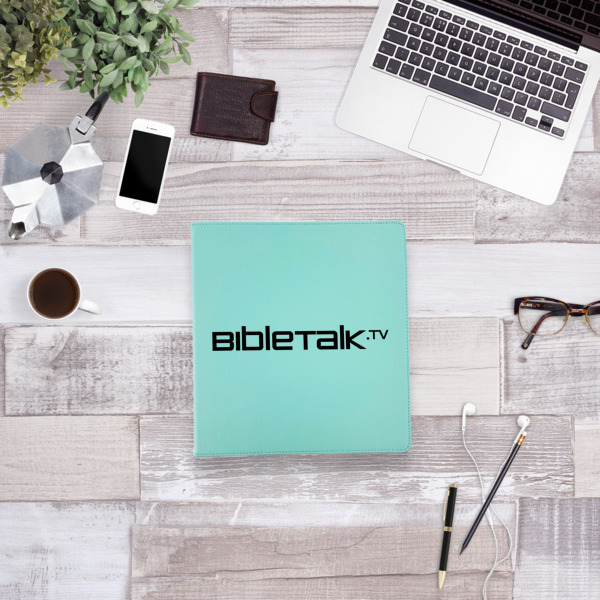 Custom Design - Leather Binder - 1" - Teal - Lifestyle View