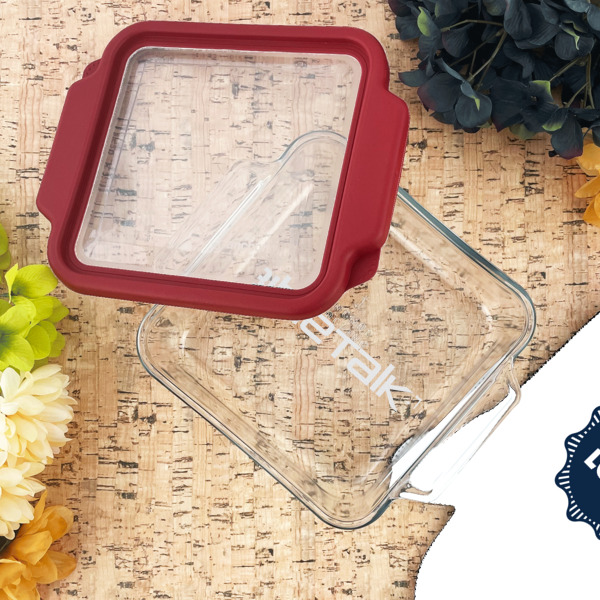 Custom Design - Glass Cake Dish - 8"x8" - Lifestyle