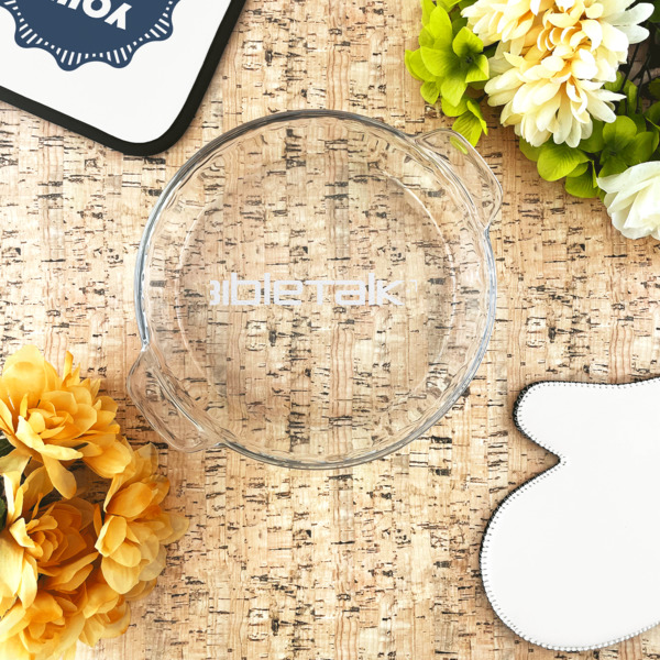 Custom Design - Glass Pie Dish - LIFESTYLE