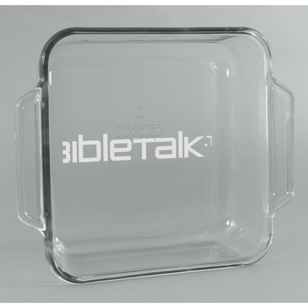 Custom Logo Glass Cake Dish - 8in x 8in