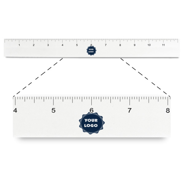 Custom Logo Plastic Ruler - 12"