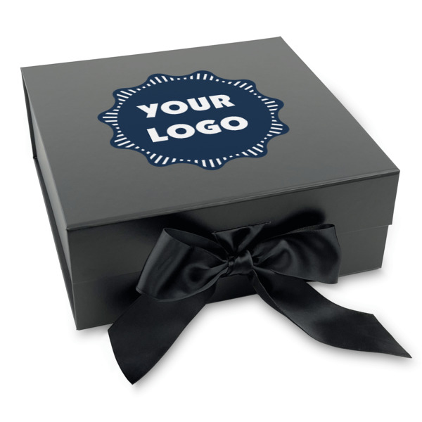 Custom Design - Gift Boxes with Magnetic Lid - Black - Front (angle)