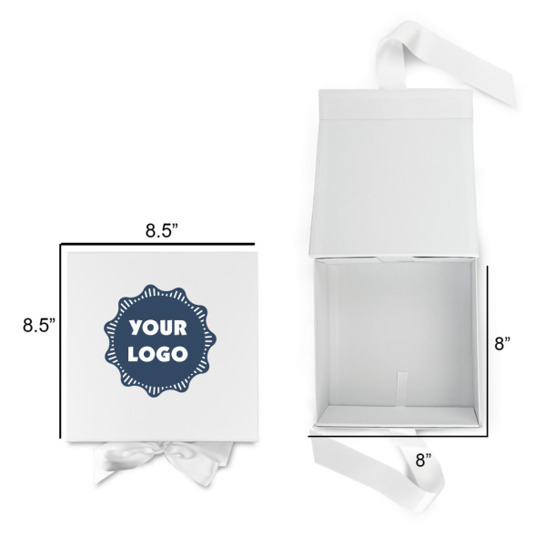 Custom Design - Gift Boxes with Magnetic Lid - White - Open & Closed