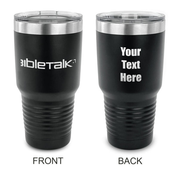 Custom Logo 30 oz Stainless Steel Tumbler - Black - Double-Sided