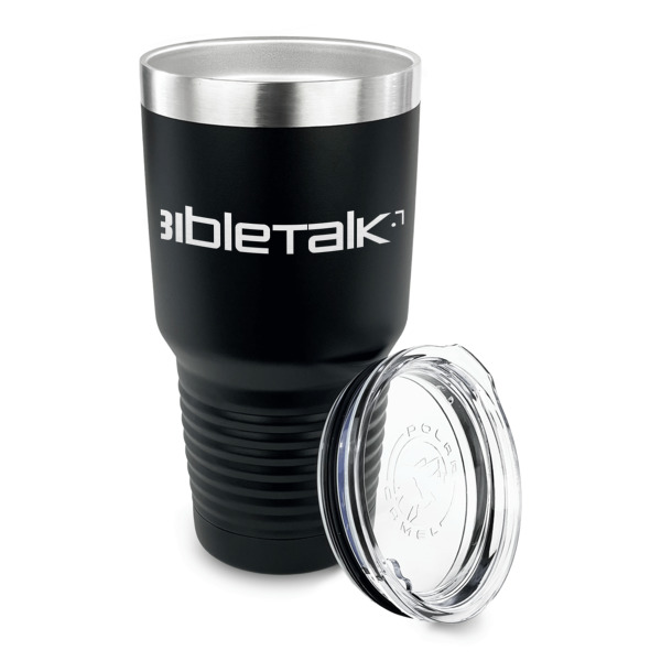 Custom Design - 30 oz Stainless Steel Ringneck Tumblers - Black - LID OFF