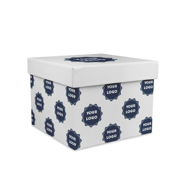 Custom Logo Gift Box with Lid - Canvas Wrapped - Medium