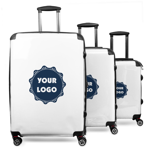 Custom Logo 3-Piece Luggage Set - 20" Carry On - 24" Medium Checked - 28" Large Checked