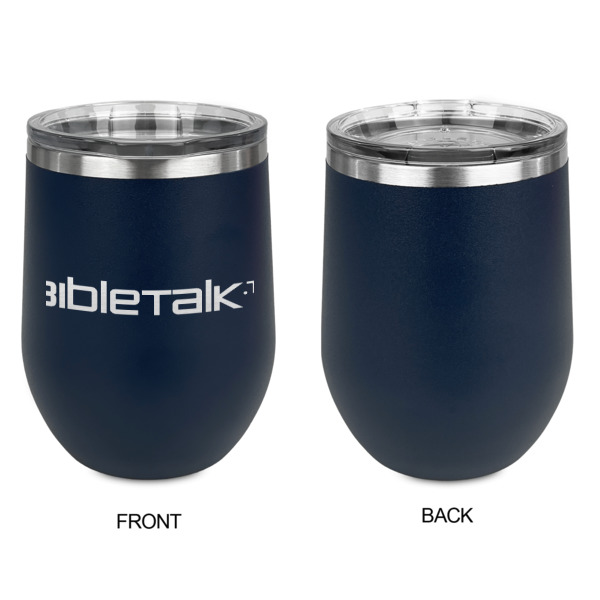 Custom Design - Stainless Wine Tumblers - Navy - Single Sided - Approval