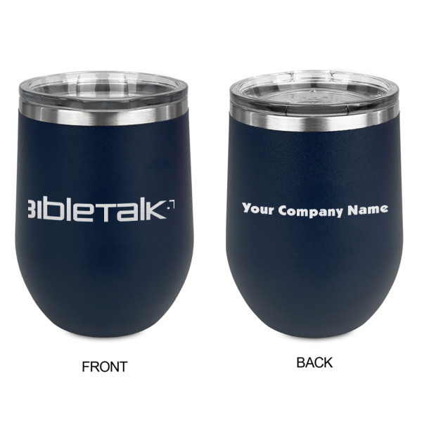 Custom Design - Stainless Wine Tumblers - Navy - Double Sided - Approval