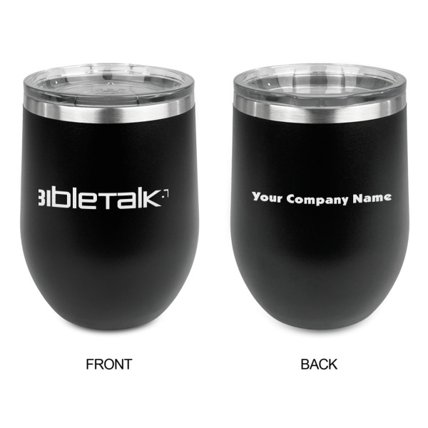 Custom Design - Stainless Wine Tumblers - Black - Double Sided - Approval