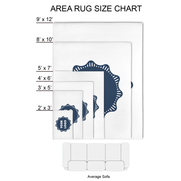 Custom Design - 2'x3' Indoor Area Rugs - Size Chart