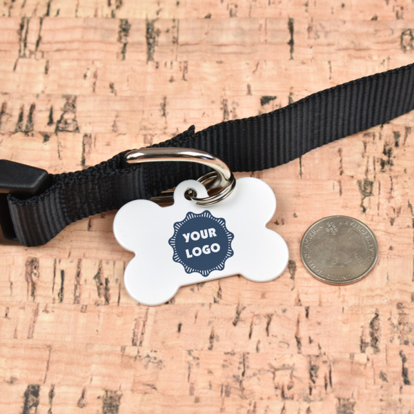 Custom Design - Bone Shaped Dog ID Tag - Large - In Context