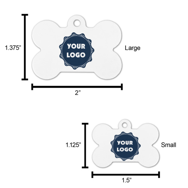 Custom Design - Bone Shaped Dog ID Tags - Comparison Scale