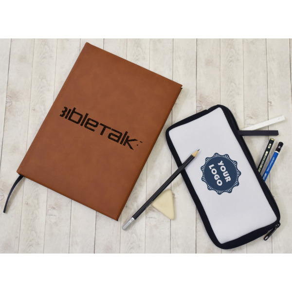 Custom Design - Leather Sketchbook - Large - Single Sided - In Context