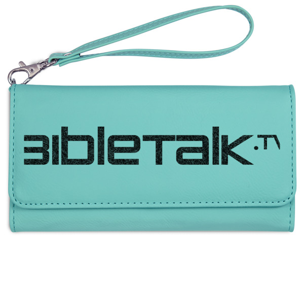 Custom Design - Ladies Wallet - Leather - Teal - Front View